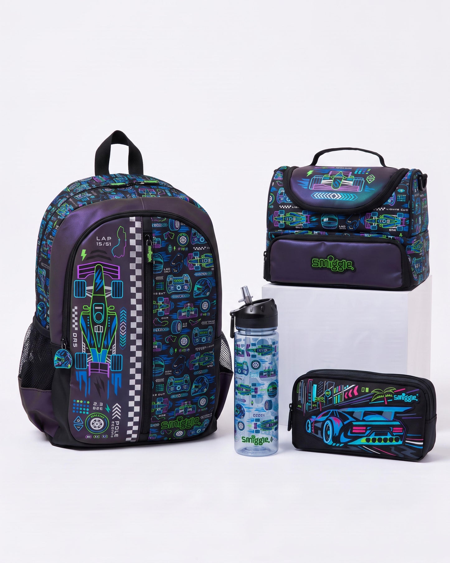 Smiggle race car primary grade 1-4 set 4pcs