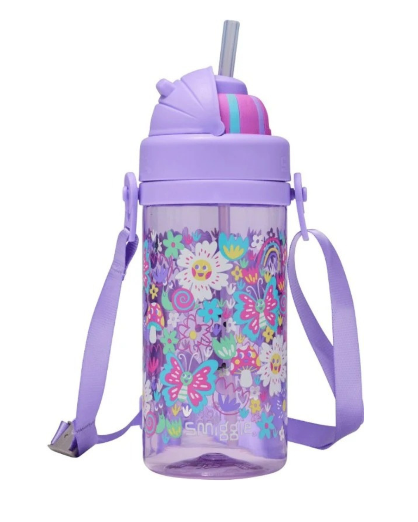 Smiggle purple rabbit bpa free drink bottle 430ml