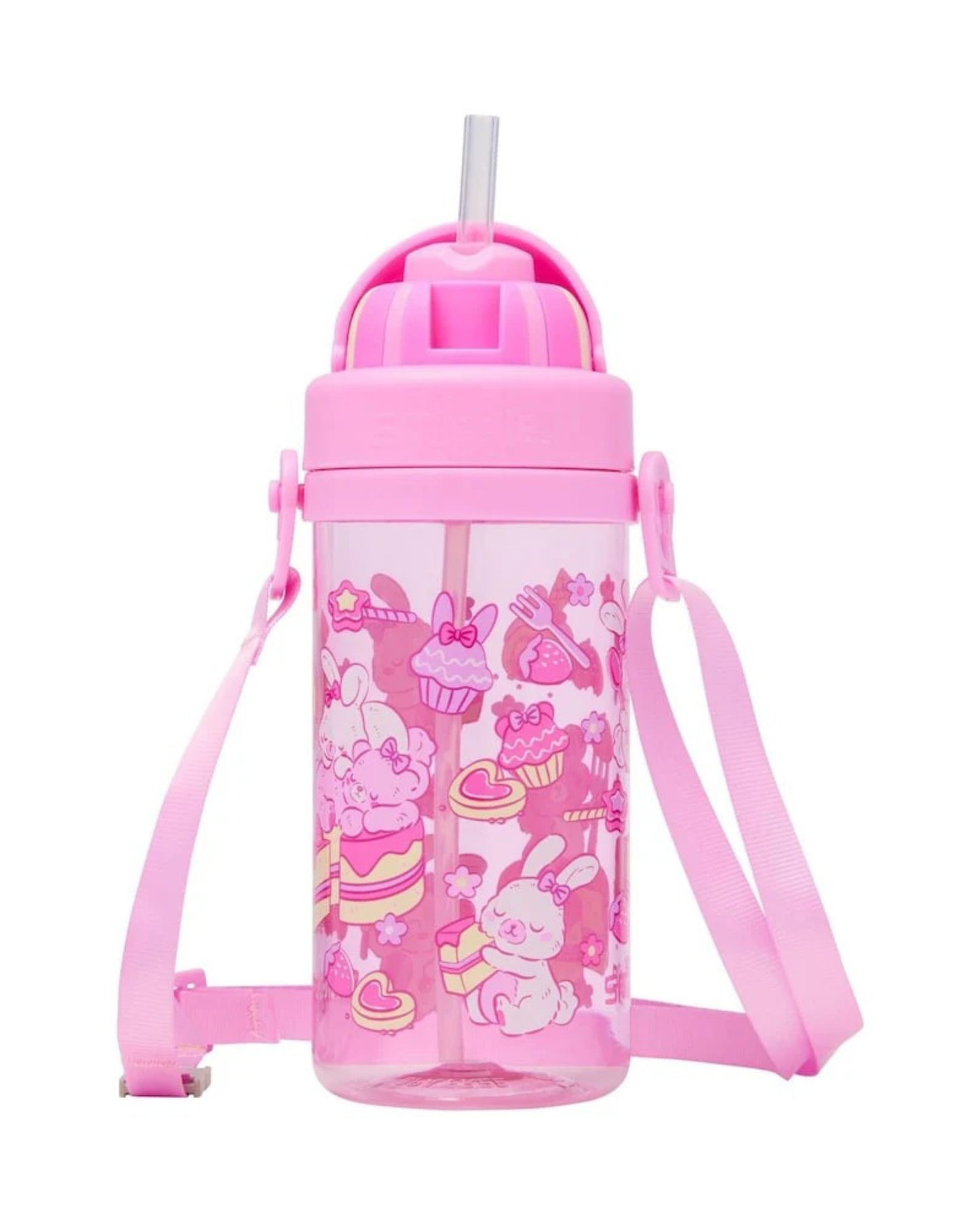 Smiggle pink rabbit bpa free drink bottle 430ml