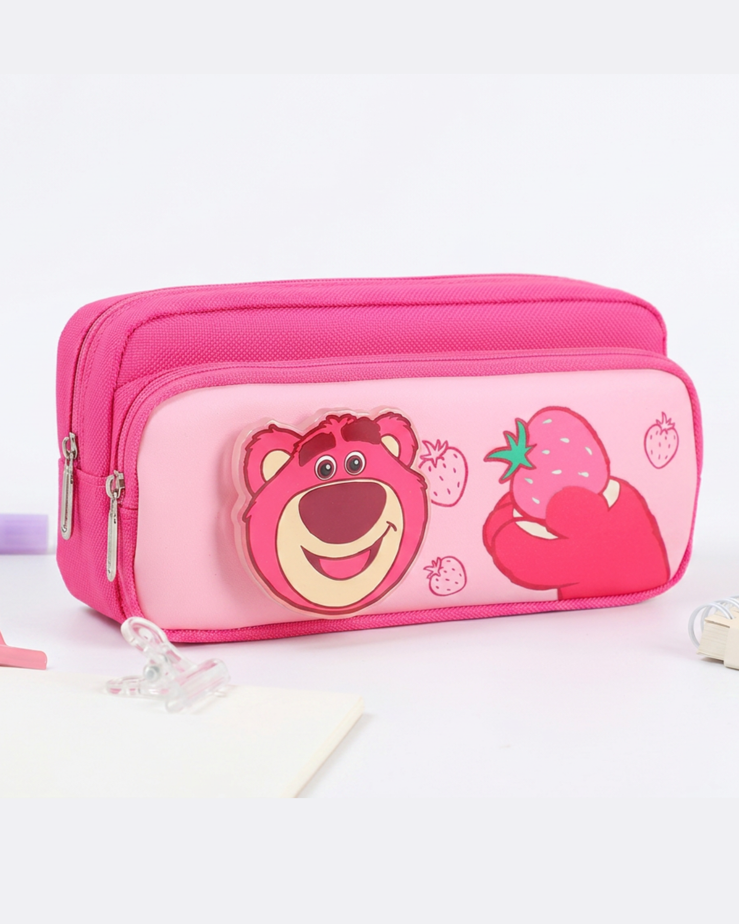 Disney lotso strawberry bear pencil case