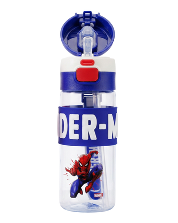 Marvel Spiderman straw BPA free water bottle with lock