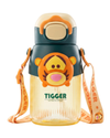 Tigger Disney BPa free drink water bottle straw +direct drink 580ml+ strap