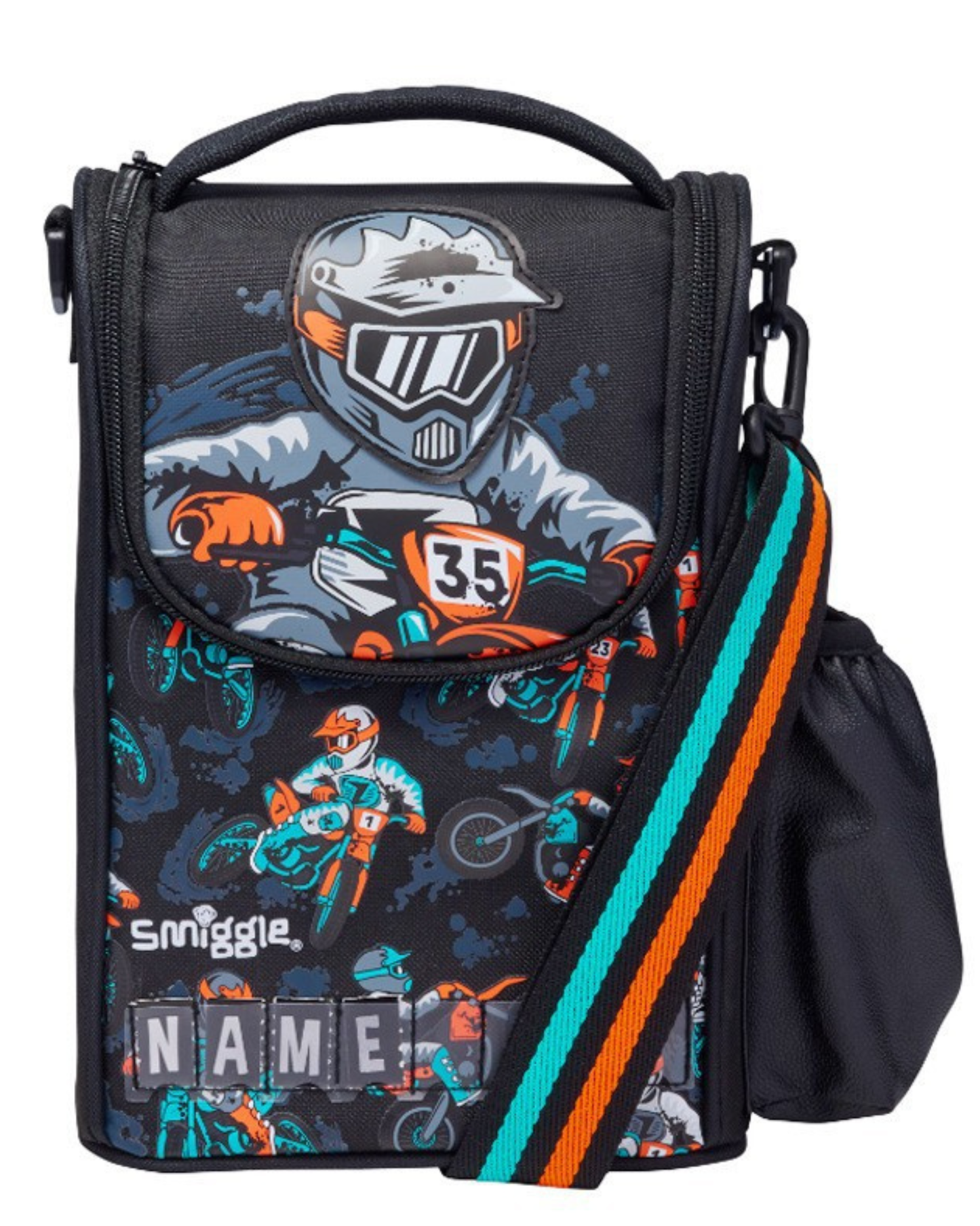 Smiggle motor lunch bag with strap