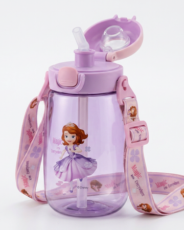 Disney Sophia 550ml with strap and double drink straw+ direct drink Bpa free