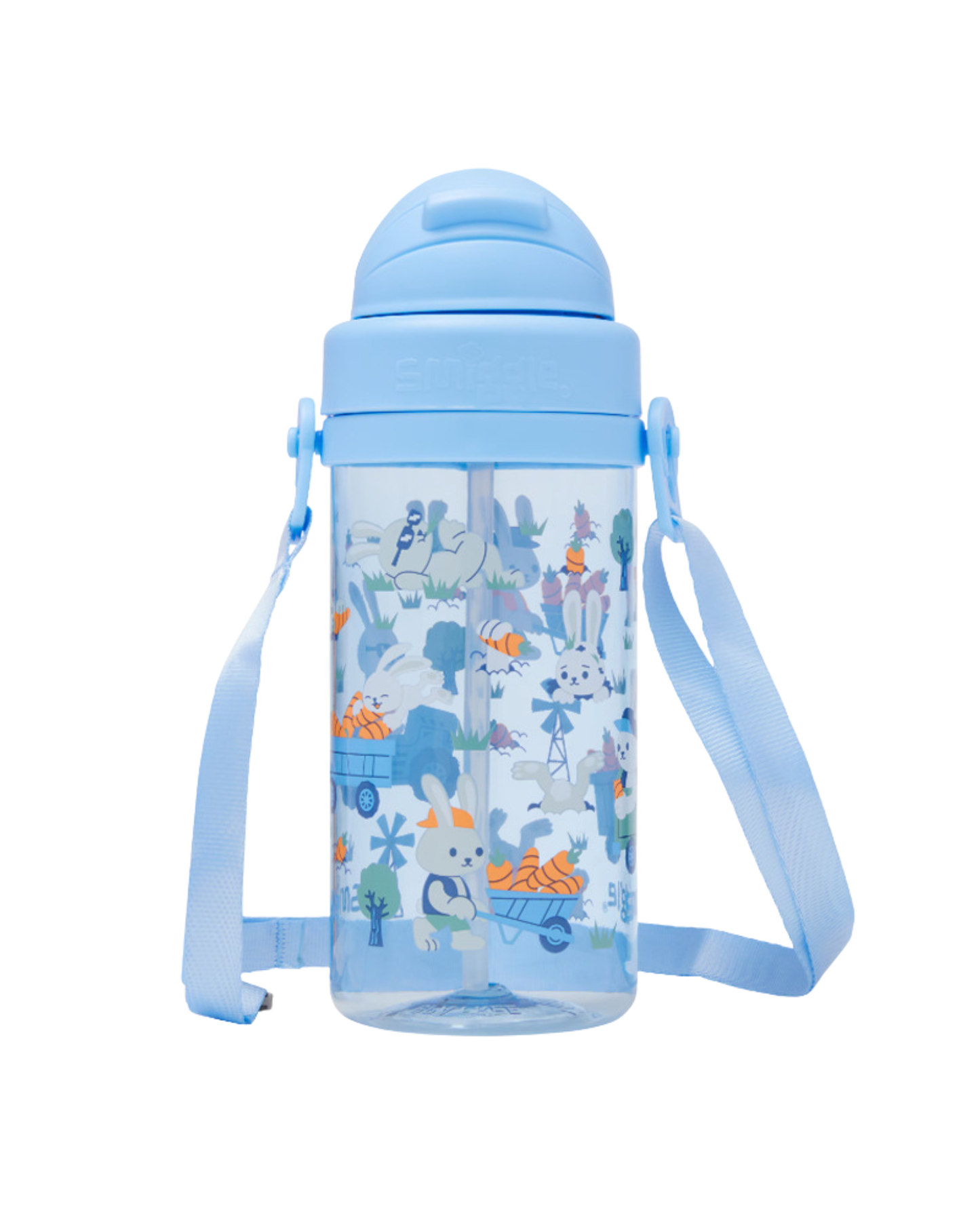 Smiggle blue rabbit bpa free drink bottle 430ml