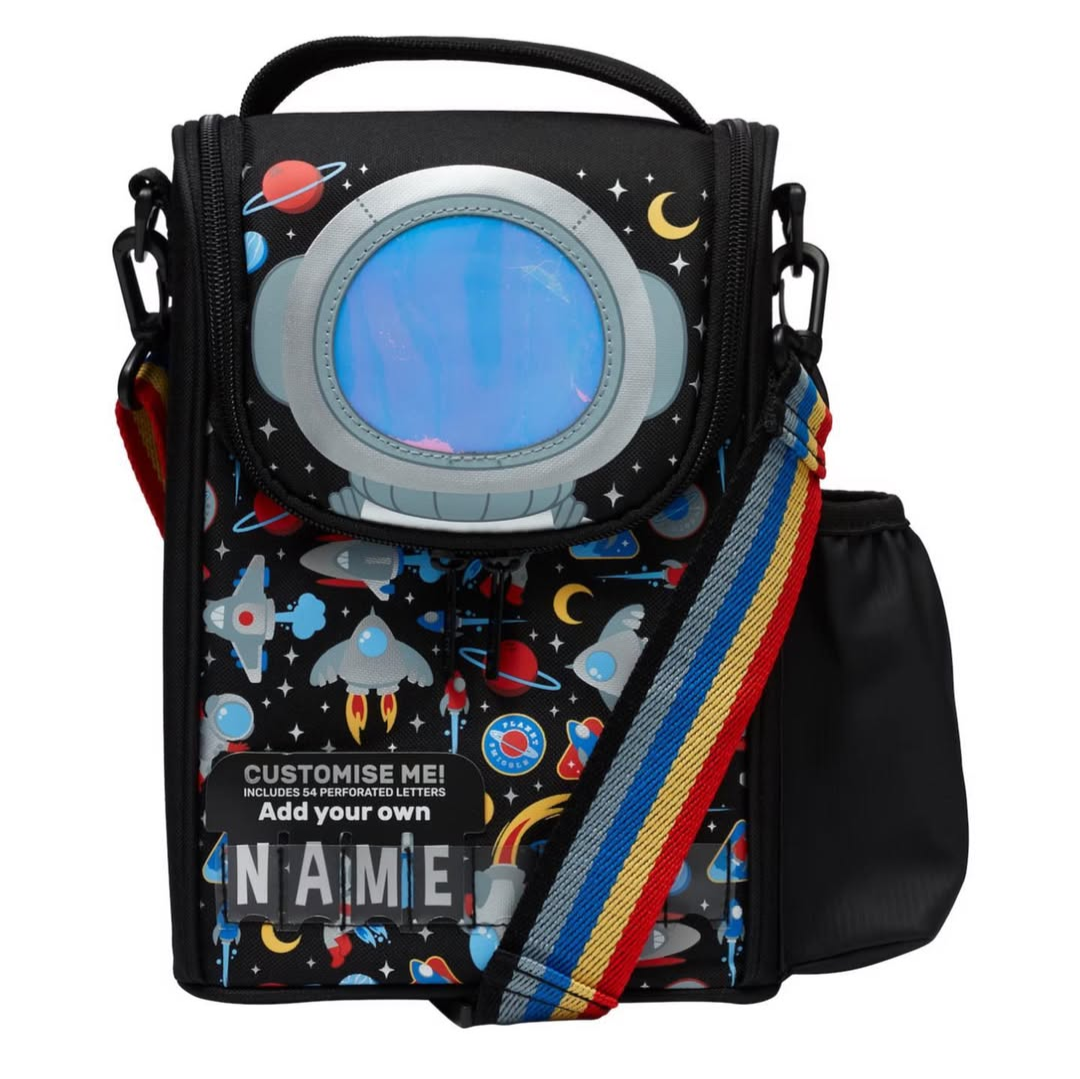Smiggle space lunch bag with strap