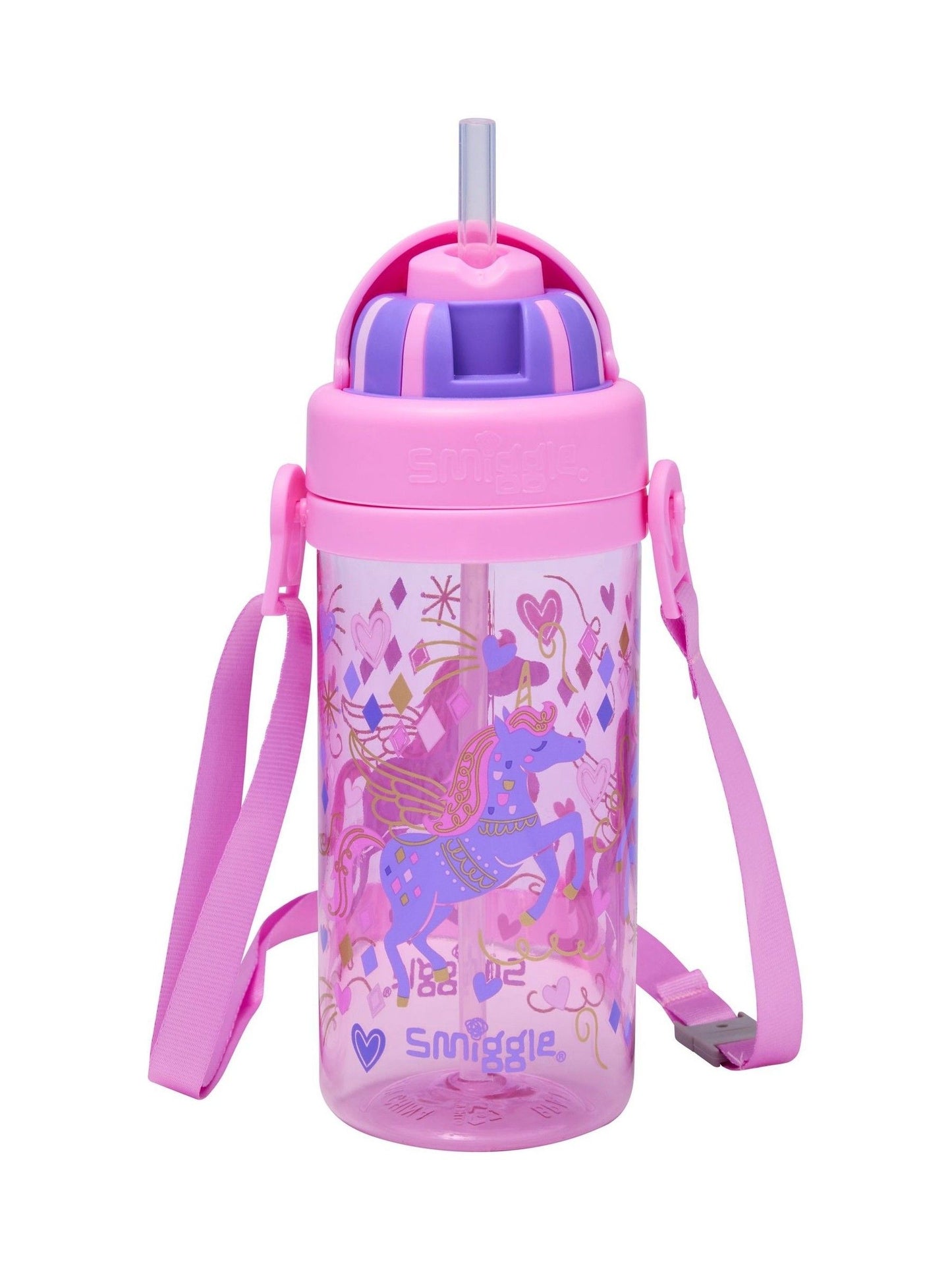 Smiggle Pink Adventurous Unicorn bpa free drink bottle 430ml