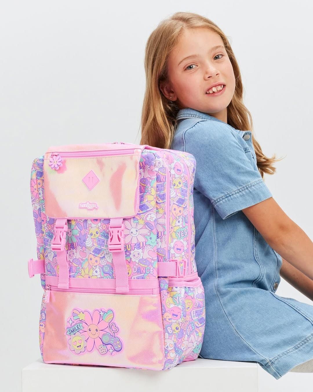 Smiggle flower primary school backpack