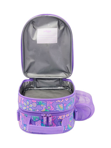 Smiggle Purple Curious Hardtop Level Curve Lunchbox With Strap