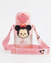 Disney Minnie BPa free drink water bottle straw +direct drink 580ml+ strap