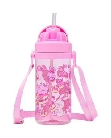 Smiggle pink rabbit bpa free drink bottle 430ml