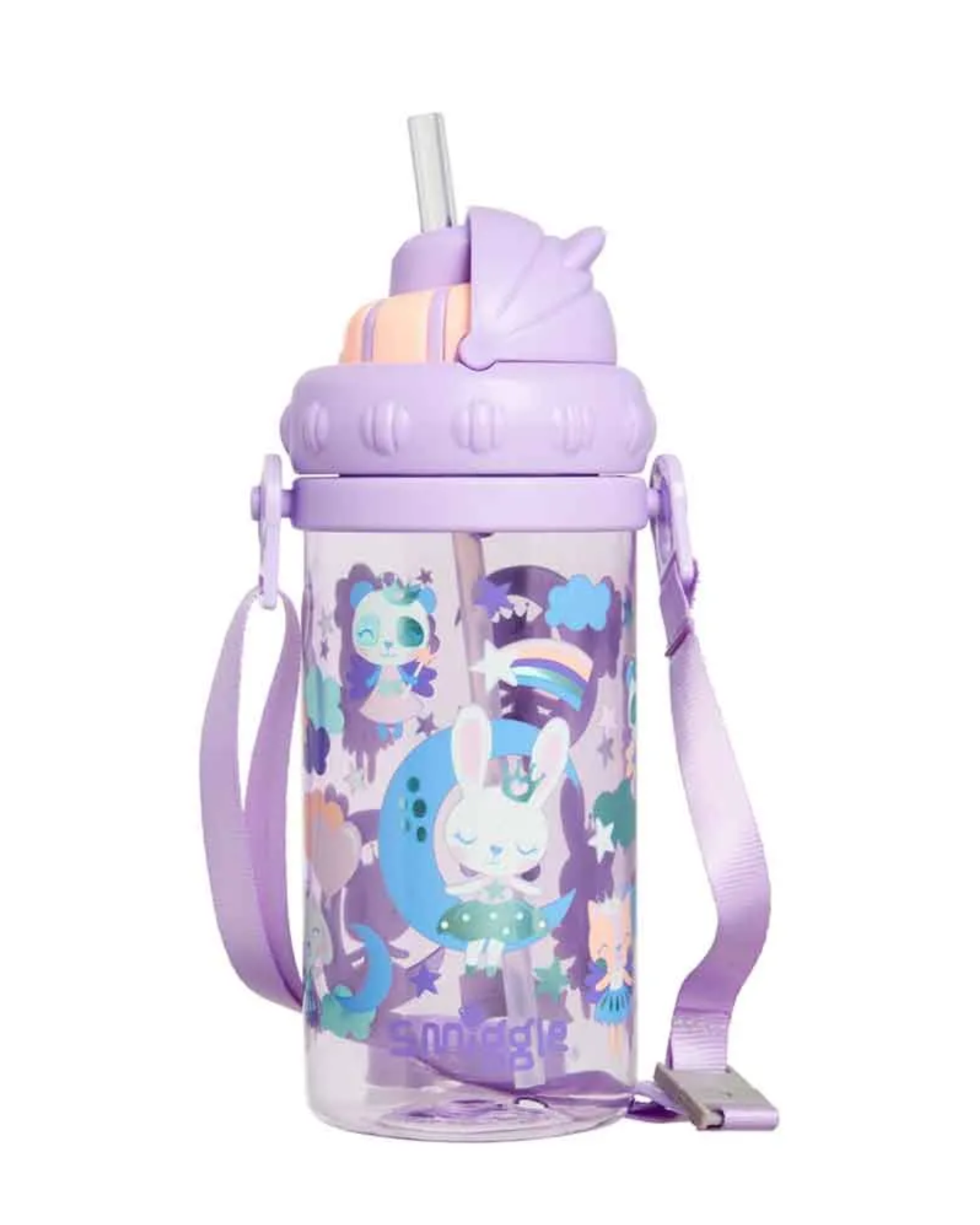 Smiggle purple rabbit bpa free drink bottle 430ml