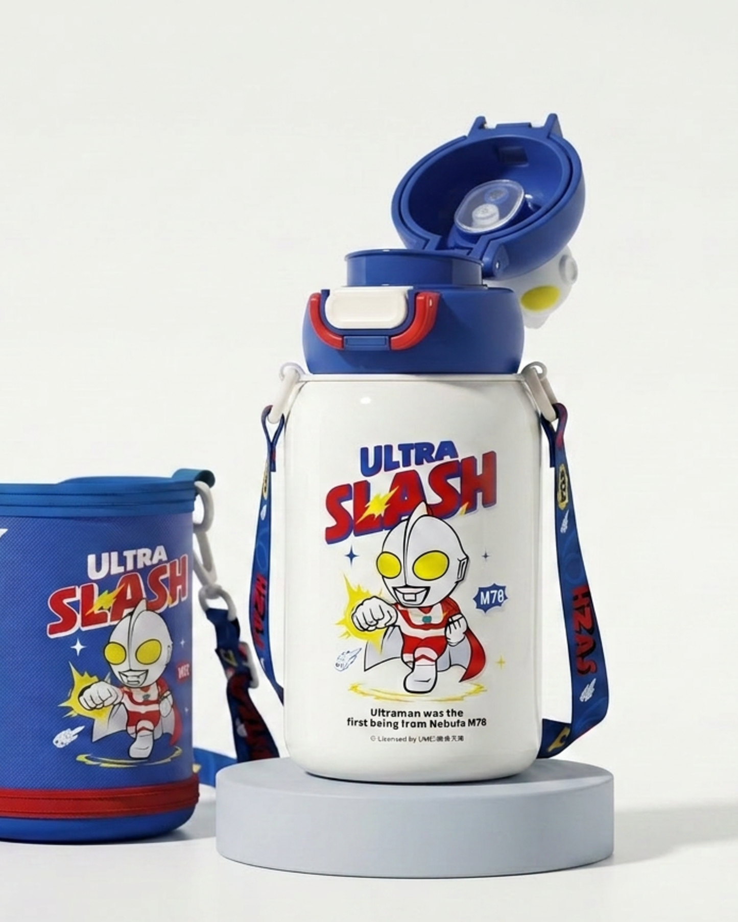 Ultra splash stainless steel 2 opening 550ml drink bottle with cover straw-direct drink