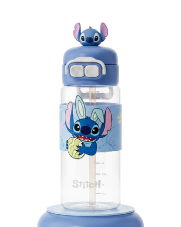 Stitch Disney drink bottle 600ml straw + direct drink