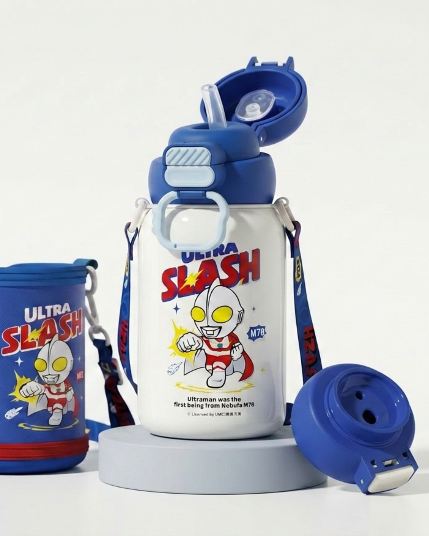 Ultra splash stainless steel 2 opening 550ml drink bottle with cover straw-direct drink