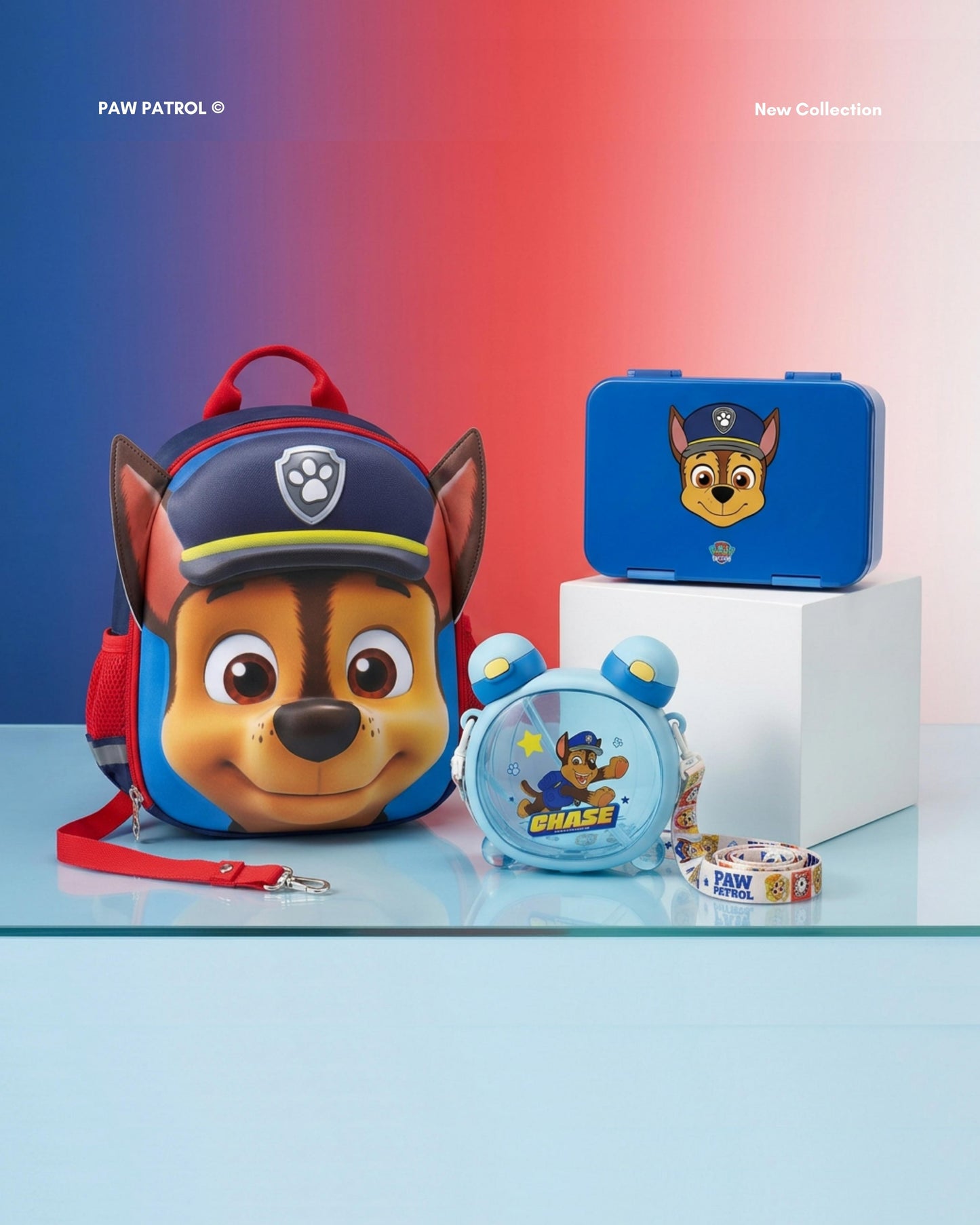 Paw patrol chase red blue  kindergarten 3 pcs set