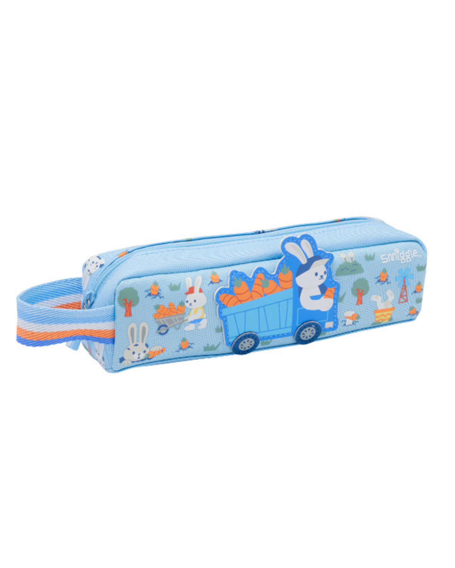 Smiggle blue rabbit pencil case