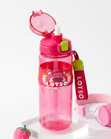Disney lotso strawberry bear drink straw bottle bpa free 820ml