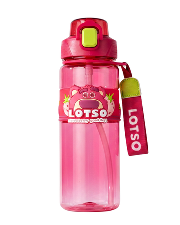Disney lotso strawberry bear drink straw bottle bpa free 820ml