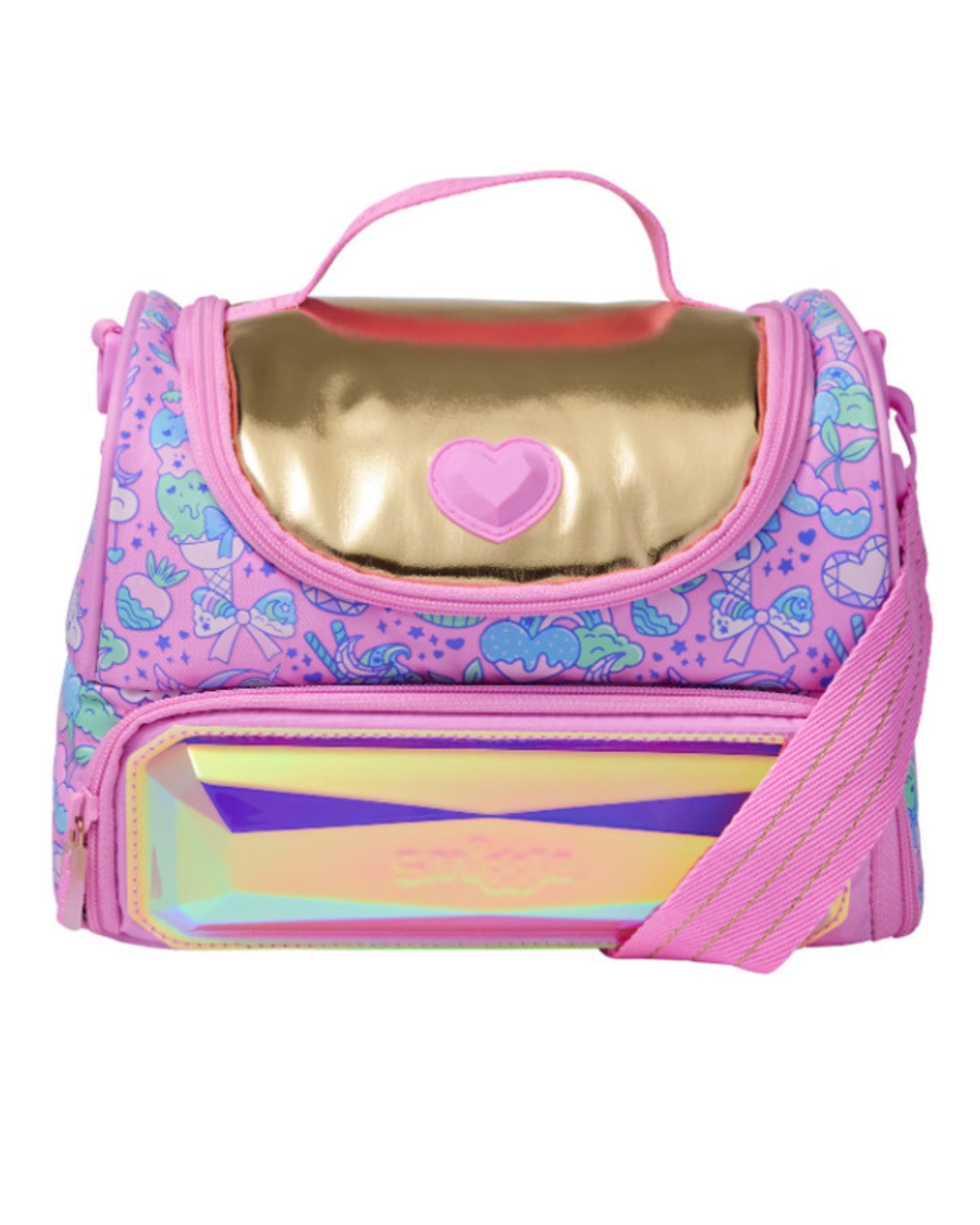 Smiggle Pink Large Radiant Double Lunchbox With Strap
