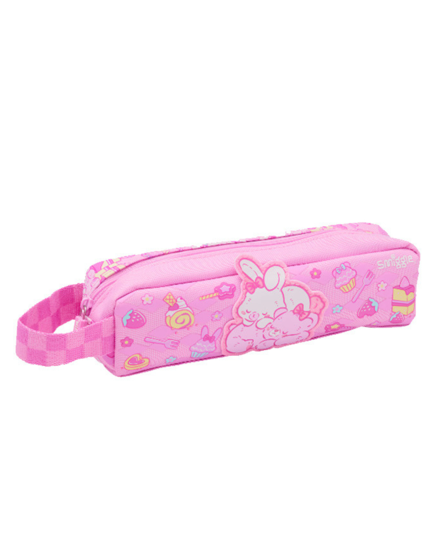 Smiggle pink rabbit pencil case
