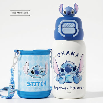 Stitch stainless steel 2 opening 550ml drink bottle with cover