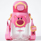 Disney Lotso BPa free drink water bottle straw +direct drink 580ml+ strap