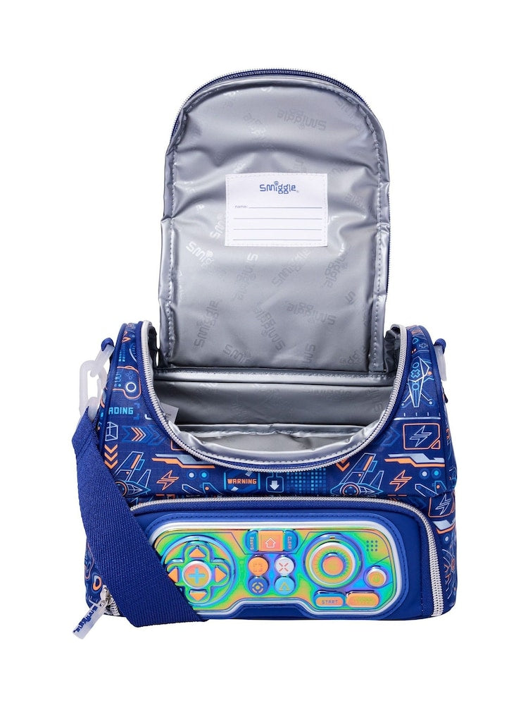 Smiggle Blue Beta Double Decker Lunchbox with Strap