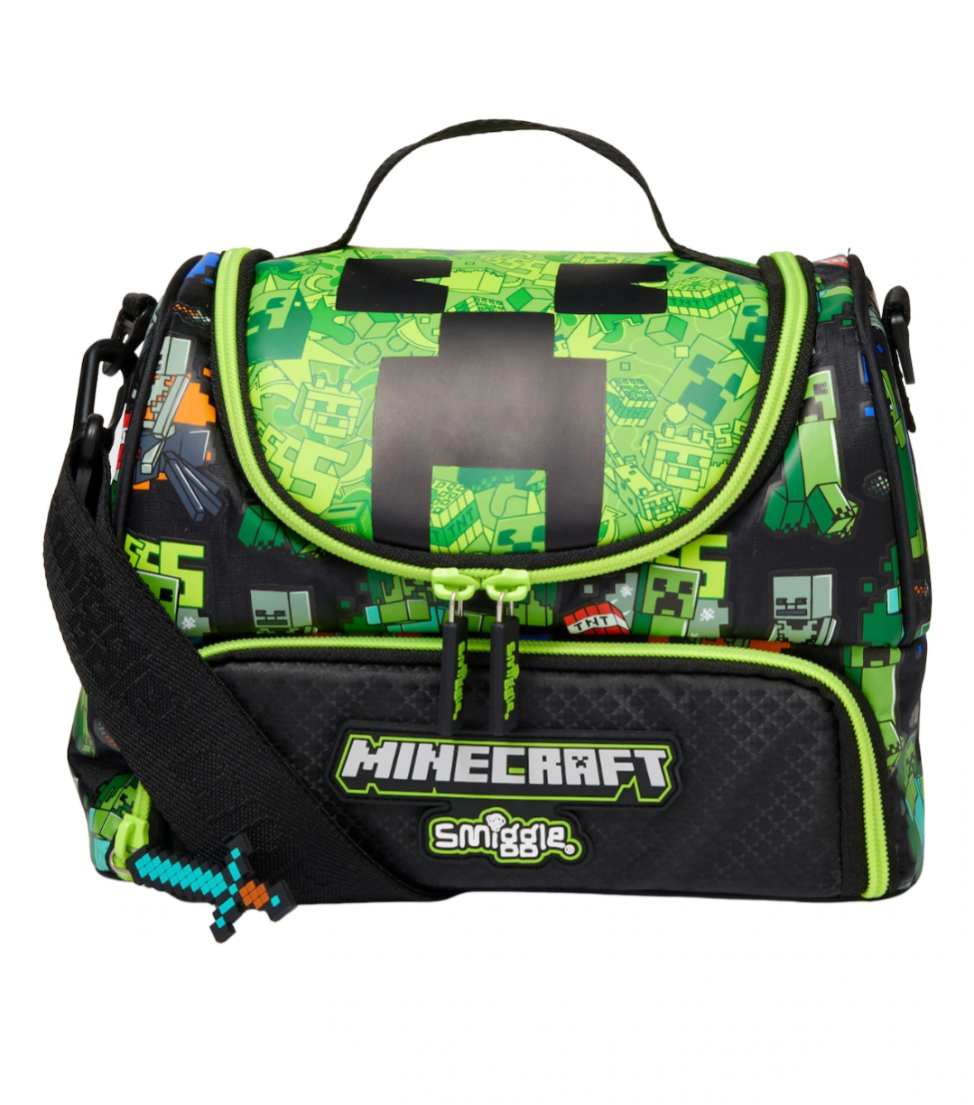 Smiggle Minecraft Double Decker Lunchbox with Strap
