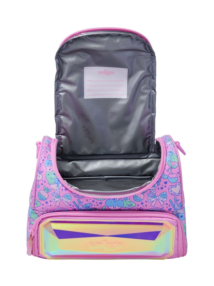 Smiggle Pink Large Radiant Double Lunchbox With Strap