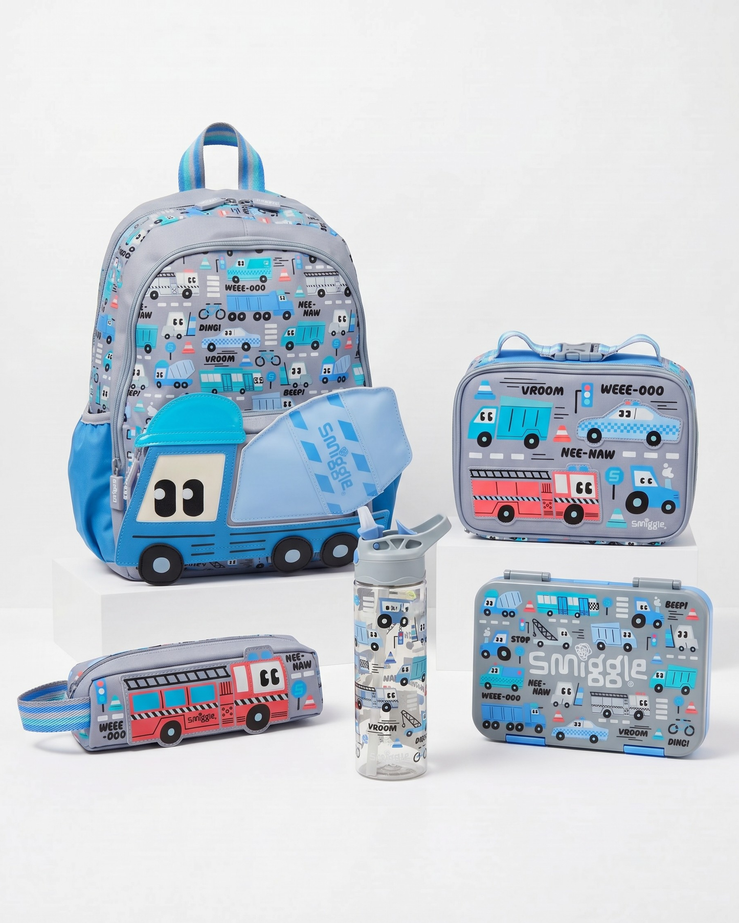Smiggle grey truck junior 5pcs set