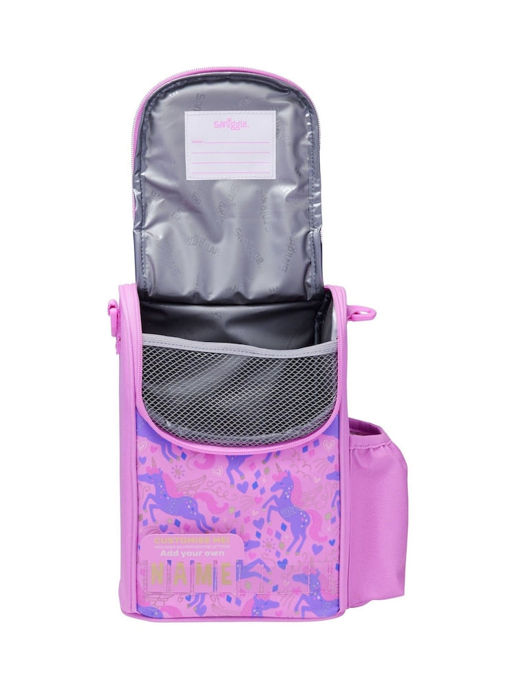 Smiggle Pink Adventurous unicorn lunch bag with strap