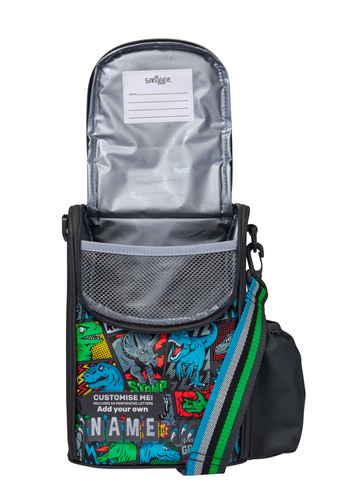 Smiggle dinosaur lunch bag with strap