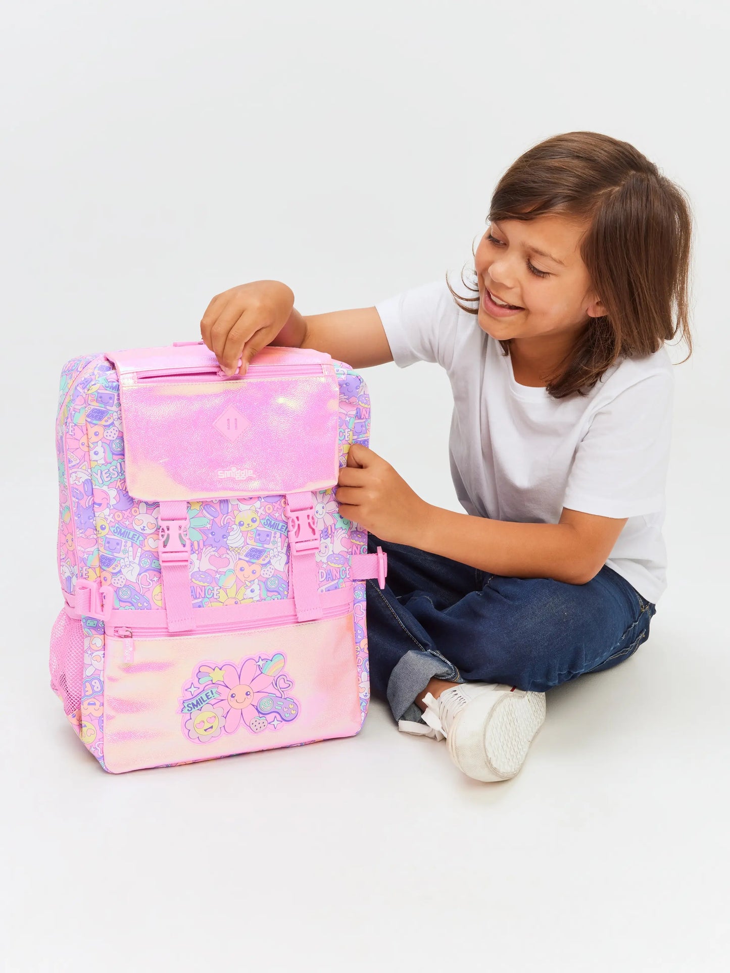 Smiggle flower primary school backpack