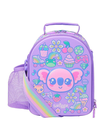 Smiggle Purple Curious Hardtop Level Curve Lunchbox With Strap